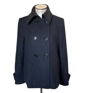 Zara Women’s Double Breasted  Coat Color Navy size Medium